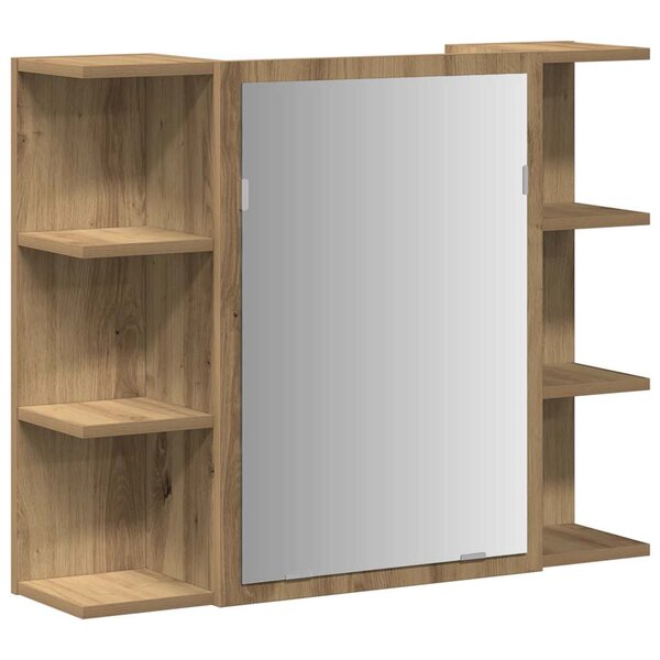 vidaXL Armoire à miroir de salle de bain chêne artisanal 80x20 5x64 cm