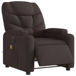 vidaXL Fauteuil de massage inclinable électrique Marron foncé Tissu
