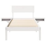 vidaXL Cadre de lit avec tête de lit Blanc 75 x 190 cm Pin massif