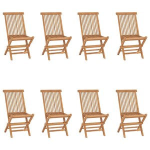 vidaXL Chaises pliables de jardin lot de 8 Bois de teck solide