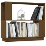 vidaXL Bibliothèque/Cloison Marron miel 80x25x70 cm Bois massif