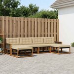 vidaXL Ensemble de canapés d'extérieur 6 pc Naturel et Beige
