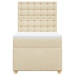 vidaXL Sommier à lattes de lit avec matelas Crème 90x200 cm Tissu