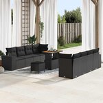 vidaXL Ensemble de canapé de jardin 11 Pièces Noir 90 x 55 x 71 cm