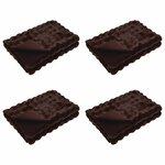 vidaXL Couverture en Fourrure de Lapin Synthétique 4 Pièces Camel