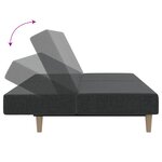 vidaXL Canapé-lit à 2 places gris foncé tissu