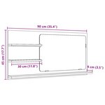 VidaXL Armoire à miroir de salle de bain chêne artisanal 90x11x45 cm