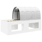 vidaXL Cadre de lit avec tunnel 3 Pièces Blanc Bois d'ingénierie