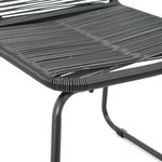 vidaXL Ensemble à manger de jardin 9 Pièces PVC résine tressée noir
