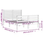vidaXL Cadre de lit sans matelas blanc 140x190 cm bois massif