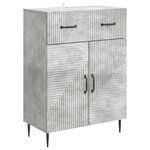 vidaXL Buffet Gris béton 66 x 34 5 x 89 5 cm Bois d'ingénierie