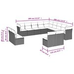 vidaXL Salon de jardin avec coussins 12 Pièces beige résine tressée