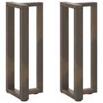 vidaXL Pieds de table console en T  2 pièces  noir  38 x 25 x (72-73) cm  acier