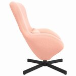 vidaXL Fauteuil œuf Rose Tissu ressemblant à de la laine bouclée
