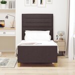 vidaXL Cadre de lit Marron foncé 90x200 cm en tissu