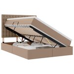 vidaXL Lit avec rangement et LED Cappuccino 140 x 200 cm Simili cuir