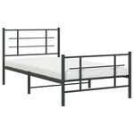 vidaXL Cadre de lit métal sans matelas avec pied de lit noir 100x190cm