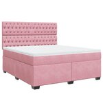 vidaXL Sommier à lattes de lit avec matelas Rose 180x200 cm Velours