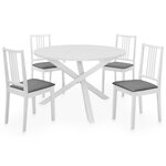 vidaXL Mobilier de salle à manger 5 Pièces MDF Blanc