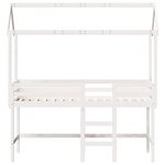 vidaXL Lit superposé avec échelle et toit sans matelas blanc 90x190 cm