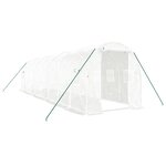 vidaXL Serre avec cadre en acier blanc 16 m² 8x2x2 m
