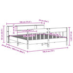 vidaXL Lit bibliothèque sans matelas 180x200 cm bois massif de pin