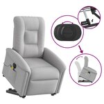 vidaXL Fauteuil inclinable de massage électrique gris nuage tissu