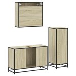 vidaXL Ensemble de meubles de salle de bain 3 Pièces chêne sonoma
