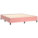 vidaXL Sommier à lattes de lit avec matelas LED Rose 160x200cm Velours