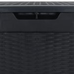 vidaXL Boîte de stockage jardin Anthracite 119x48x60 cm Polypropylène