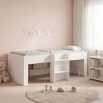vidaXL Cadre de Lit Élevé pour Enfants 2 Pièces Blanc 90 x 200 cm