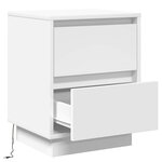 vidaXL Cabinet de chevet avec tiroir 2 Pièces Blanc 39 x 34.5 x 50 cm