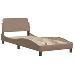 vidaXL Cadre de lit avec LED sans matelas Zadar cappuccino 90x200 cm