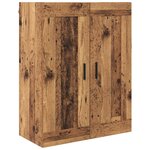vidaXL Haut Armoire 2 Pièces Bois Ancien Bois Aggloméré et Verre