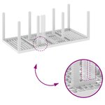 vidaXL Ensemble de salle à manger de jardin 9 pièces avec coussins Blanc Poly Rattan