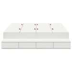 vidaXL Cadre de lit avec rangement Blanc 236.5 x 150 x 31.5 cm
