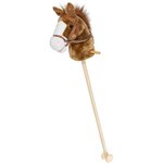 Johntoy 32226 - Cheval à bâton avec son marron clair