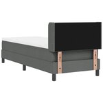 Lit box spring vidaXL avec matelas gris foncé 80x200 cm Tissu