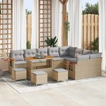 vidaXL Ensemble de canapé de jardin 13 Pièces Beige polyrotin
