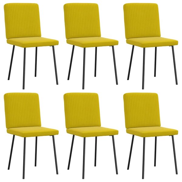 vidaXL Chaises à manger lot de 6 jaune velours