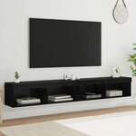 vidaXL Ensemble meuble TV avec LED Chêne noir Bois d'ingénierie