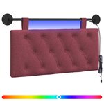 vidaXL Tête de lit suspendue Avec lumière LED Bordeaux Tissu