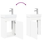 vidaXL Meuble de salle de bain avec robinet Blanc 40 5 x 22 5 x 62 cm