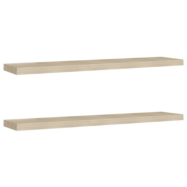 vidaXL Étagères murales flottantes 2 Pièces Chêne 120x23 5x3 8 cm MDF