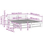 vidaXL Cadre de lit avec tiroir Blanc 180 x 200 cm Bois massif en pin