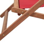 vidaXL Chaise pliable de plage Tissu et cadre en bois Rouge
