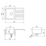 vidaXL Évier de cuisine Granit Seul lavabo Beige