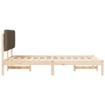 vidaXL Cadre de lit avec tête de lit rembourrée Taupe 120 x 190 cm