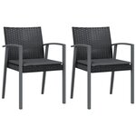 vidaXL Chaises de jardin et coussins lot de 2 noir 56 5x57x83 cm rotin