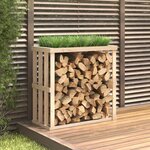 vidaXL Porte-bûches d’extérieur 108x52x106 cm Bois massif de pin